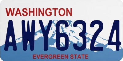 WA license plate AWY6324