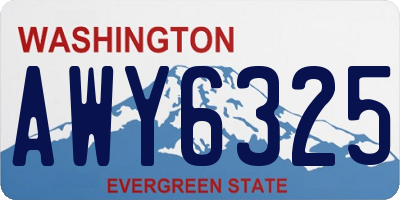 WA license plate AWY6325