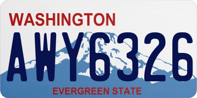 WA license plate AWY6326