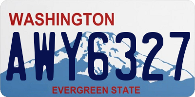 WA license plate AWY6327