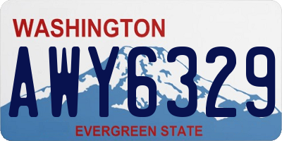 WA license plate AWY6329