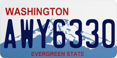 WA license plate AWY6330