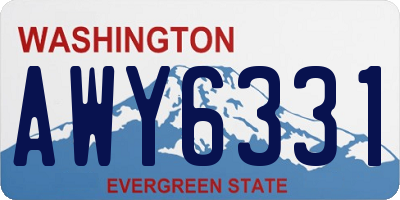 WA license plate AWY6331