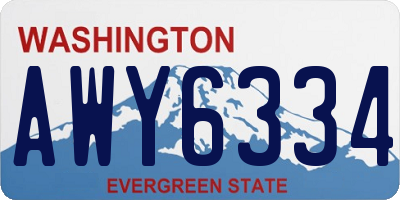 WA license plate AWY6334
