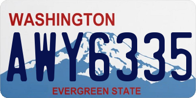 WA license plate AWY6335