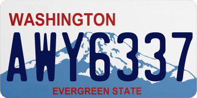 WA license plate AWY6337