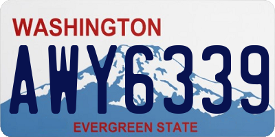 WA license plate AWY6339