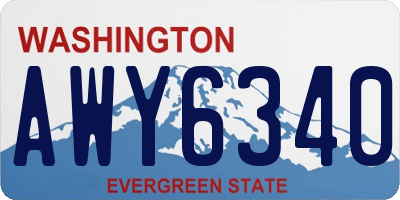 WA license plate AWY6340