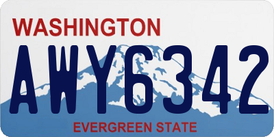WA license plate AWY6342