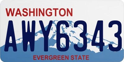 WA license plate AWY6343