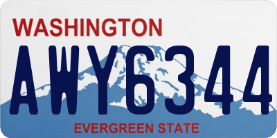 WA license plate AWY6344