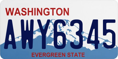WA license plate AWY6345