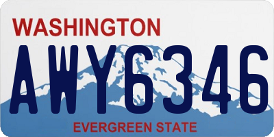 WA license plate AWY6346