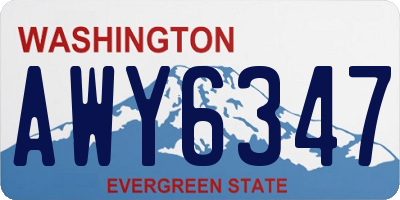 WA license plate AWY6347