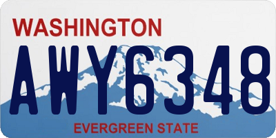 WA license plate AWY6348