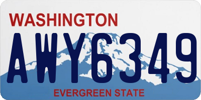 WA license plate AWY6349