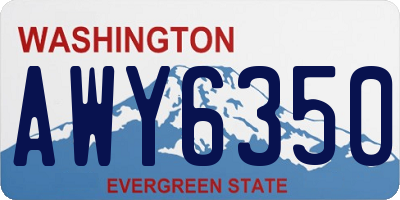 WA license plate AWY6350