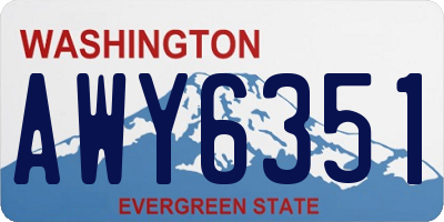 WA license plate AWY6351
