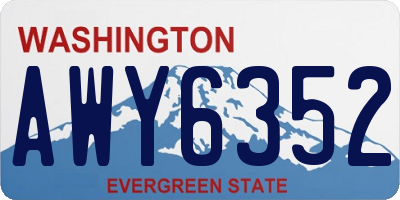 WA license plate AWY6352