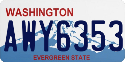 WA license plate AWY6353