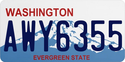 WA license plate AWY6355