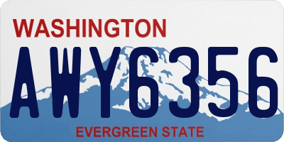 WA license plate AWY6356