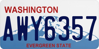 WA license plate AWY6357