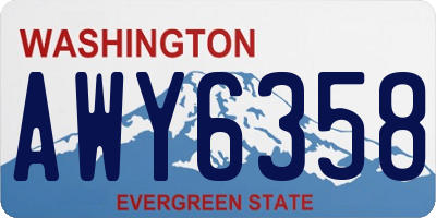 WA license plate AWY6358
