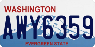 WA license plate AWY6359