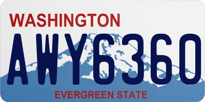 WA license plate AWY6360