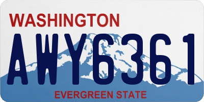 WA license plate AWY6361