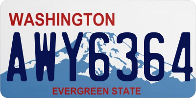 WA license plate AWY6364