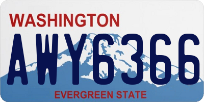 WA license plate AWY6366