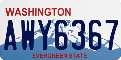 WA license plate AWY6367