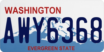WA license plate AWY6368