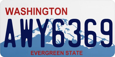WA license plate AWY6369