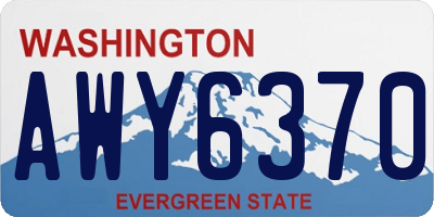 WA license plate AWY6370