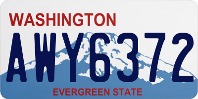 WA license plate AWY6372