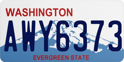 WA license plate AWY6373
