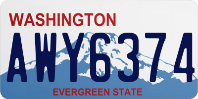 WA license plate AWY6374