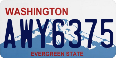 WA license plate AWY6375