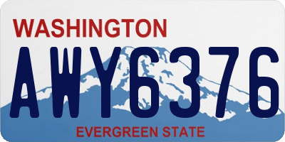 WA license plate AWY6376