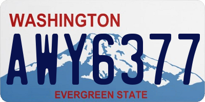 WA license plate AWY6377