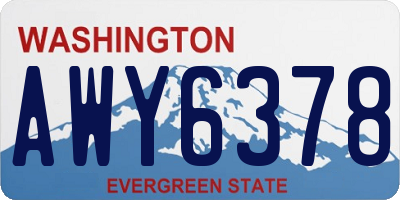 WA license plate AWY6378