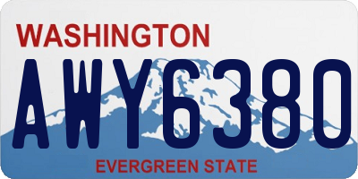 WA license plate AWY6380