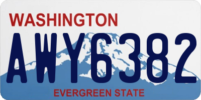 WA license plate AWY6382