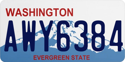 WA license plate AWY6384