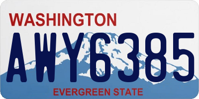 WA license plate AWY6385