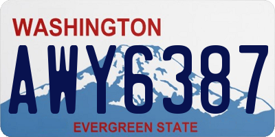 WA license plate AWY6387