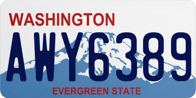 WA license plate AWY6389